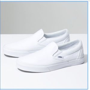 White Van Slips Ons Size 6.5 women’s/ 5 Men